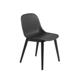 FIBER CHAIR 4 wooden legs Black