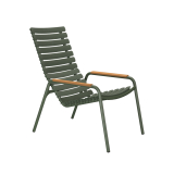 Fauteuil RECLIPS accoudoirs bambou Vert olive