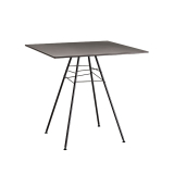 LEAF TABLE 79x79 Plateau gris  Pieds moka
