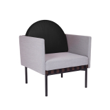 GRID avec coussin cuir Gris 133  Coussin noir