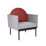 GRID avec coussin cuir Gris 133  Coussin brique