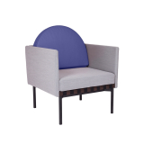 GRID avec coussin cuir Gris 133  Coussin bleu royal