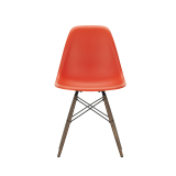 EAMES PLASTIC CHAIR DSW érable foncé Rouge coquelicot RE