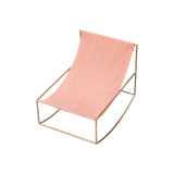 ROCKING CHAIR Fabric pink/brass