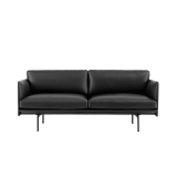 OUTLINE 2 seater leather Black