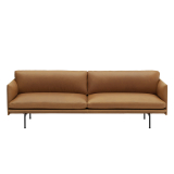 OUTLINE 3 seater leather Cognac
