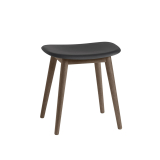 FIBER STOOL pieds bois Noir/ marron foncé