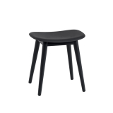 FIBER STOOL pieds bois Noir