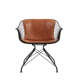 WIRE LOUNGE CHAIR Noir/Cuir Elegance whiskey