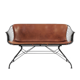 WIRE SOFA Noir/Cuir Elegance whiskey