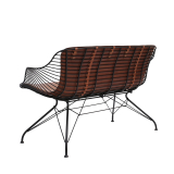 WIRE SOFA Noir/Cuir Elegance whiskey