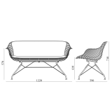 WIRE SOFA Noir/Cuir Elegance whiskey