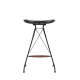WIRE BARSTOOL LOW Noir/ Cuir Elegance noir