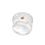 Cloche en verre DUNE Frêne naturel