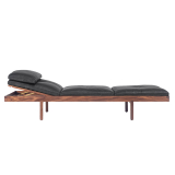 DAYBED Cuir Elegant noir/ noyer huilé