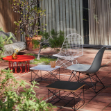 EAMES PLASTIC CHAIR LSR Granite grey RE/ high-sheen chrome