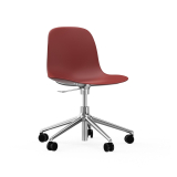 FORM CHAIR piètement à roulettes Rouge