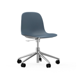 FORM CHAIR piètement à roulettes Bleu foncé