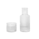 RIPPLE Transparent carafe and glass set
