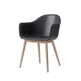 HARBOUR Leather shell/wooden legs Black