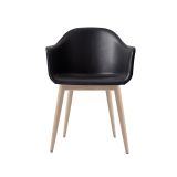 HARBOUR Leather shell/wooden legs Black