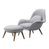 SWOON LOUNGE & OTTOMAN Grey 130