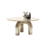 ELEPHANTE Ronde Beige laqué brillant