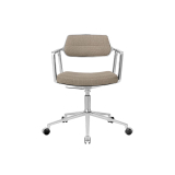 SWIVEL CHAIR 453+ à roulettes Tissu sable foncé / Aluminium poli