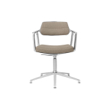 SWIVEL CHAIR 453+ à patins Tissu sable foncé / Aluminium poli