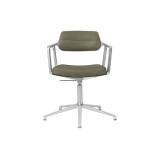 SWIVEL CHAIR 453+ à patins Cuir vert Bosco / Aluminium poli