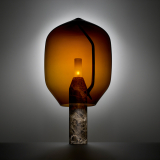 LIGHTHOUSE Verre ambré / Marbre marron Emperador foncé 