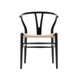 WISHBONE ARMCHAIR CH24 Chêne teinté noir/ corde naturelle
