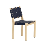 611 Bouleau naturel / lin noir/bleu
