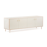 Buffet CLASSON 4 portes Frêne huilé blanc / HDF blanc cassé