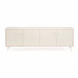 Buffet CLASSON 4 portes Frêne huilé blanc / HDF blanc cassé
