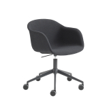 FIBER ARMCHAIR Piètement roulettes Noir 183