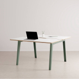 Bench NEW MODERN 2 places Stratifié Blanc Gris Eucalyptus