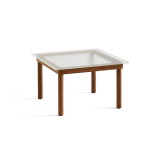 KOFI 60x60 Noyer/ verre cannelé transparent