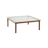 KOFI 100x100 Noyer/ verre cannelé transparent