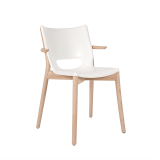 STOVE with armrests White/ natural beech