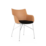 Q/WOOD fabric seat Light wood/ chrome/ black