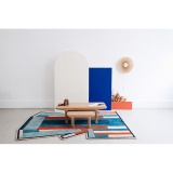 Tapis INÈS Bleu/Terracotta