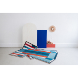 Tapis INÈS Bleu/Terracotta