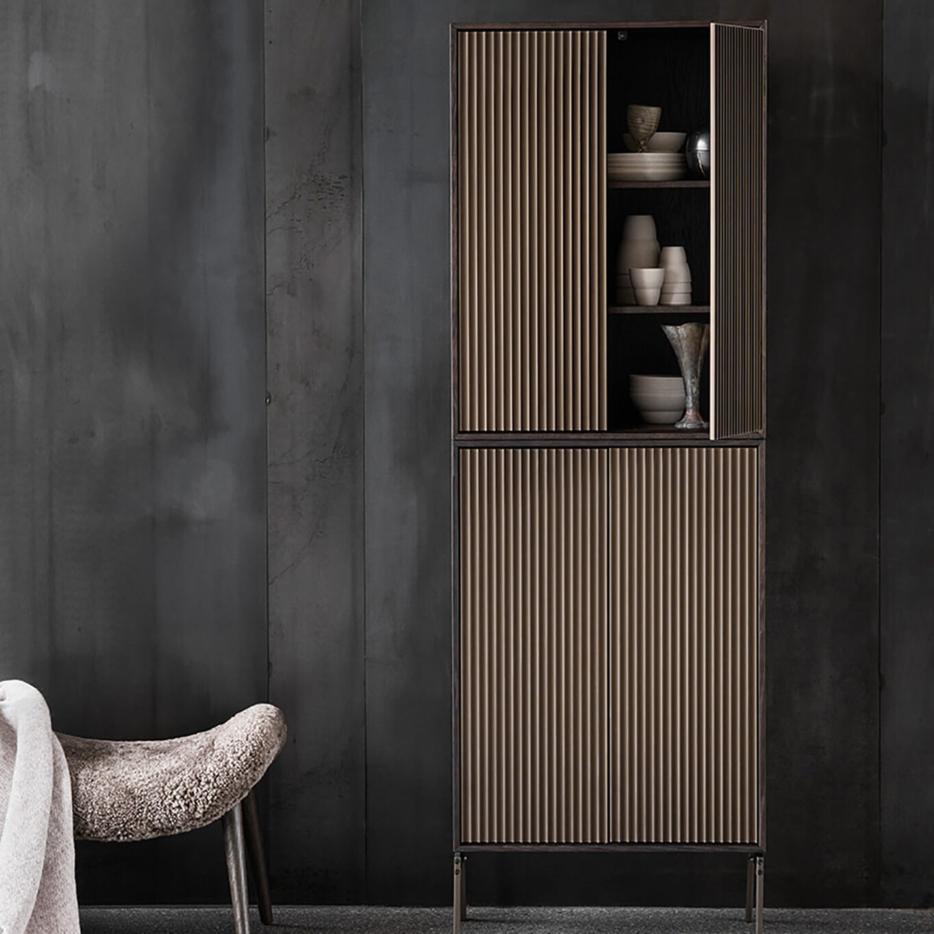 Buffet VIPP675 H4 H 180 Chêne foncé