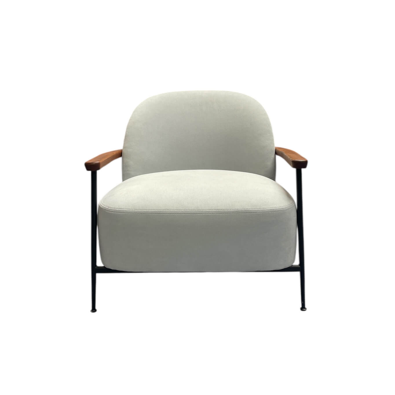 SEJOUR Tissu Bleu Ciel / accoudoirs Noyer