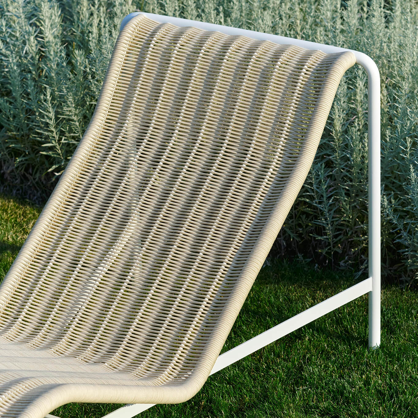 Chaise Longue PALISSADE CORD Blanc Crème