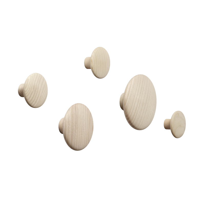 Set de 5 patères DOTS Chêne