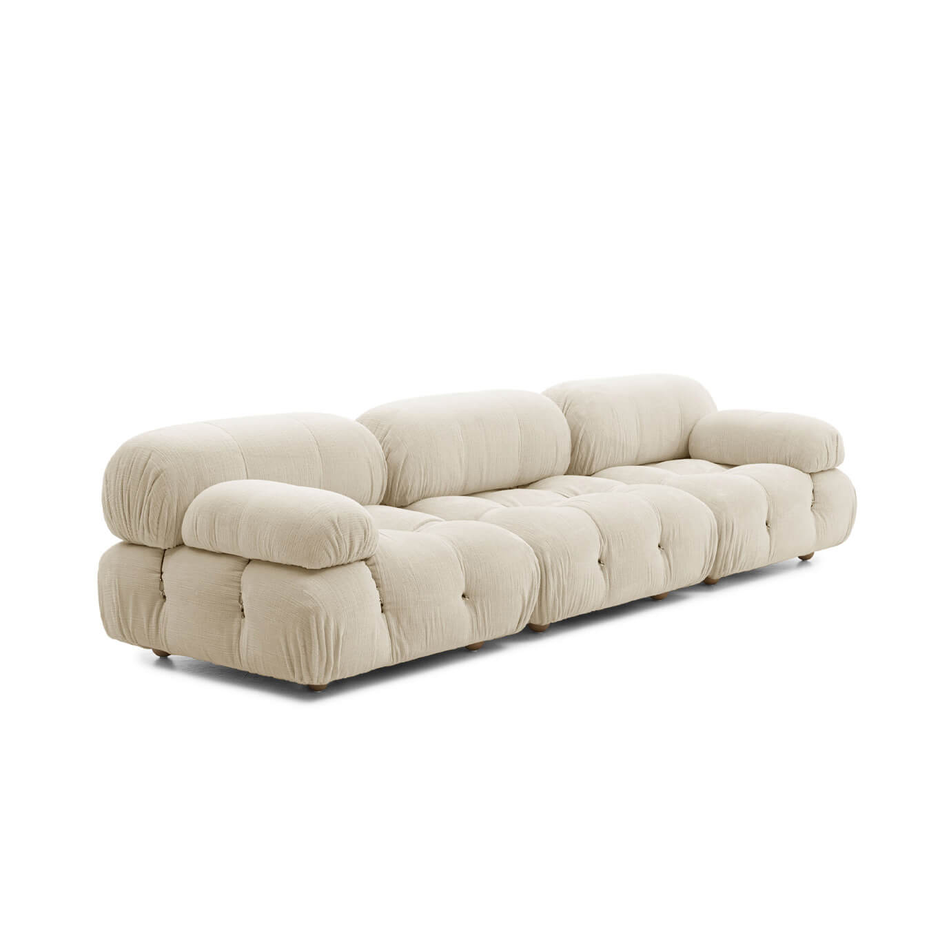 CAMALEONDA linear 3 seats Enia Ivory White Chenille