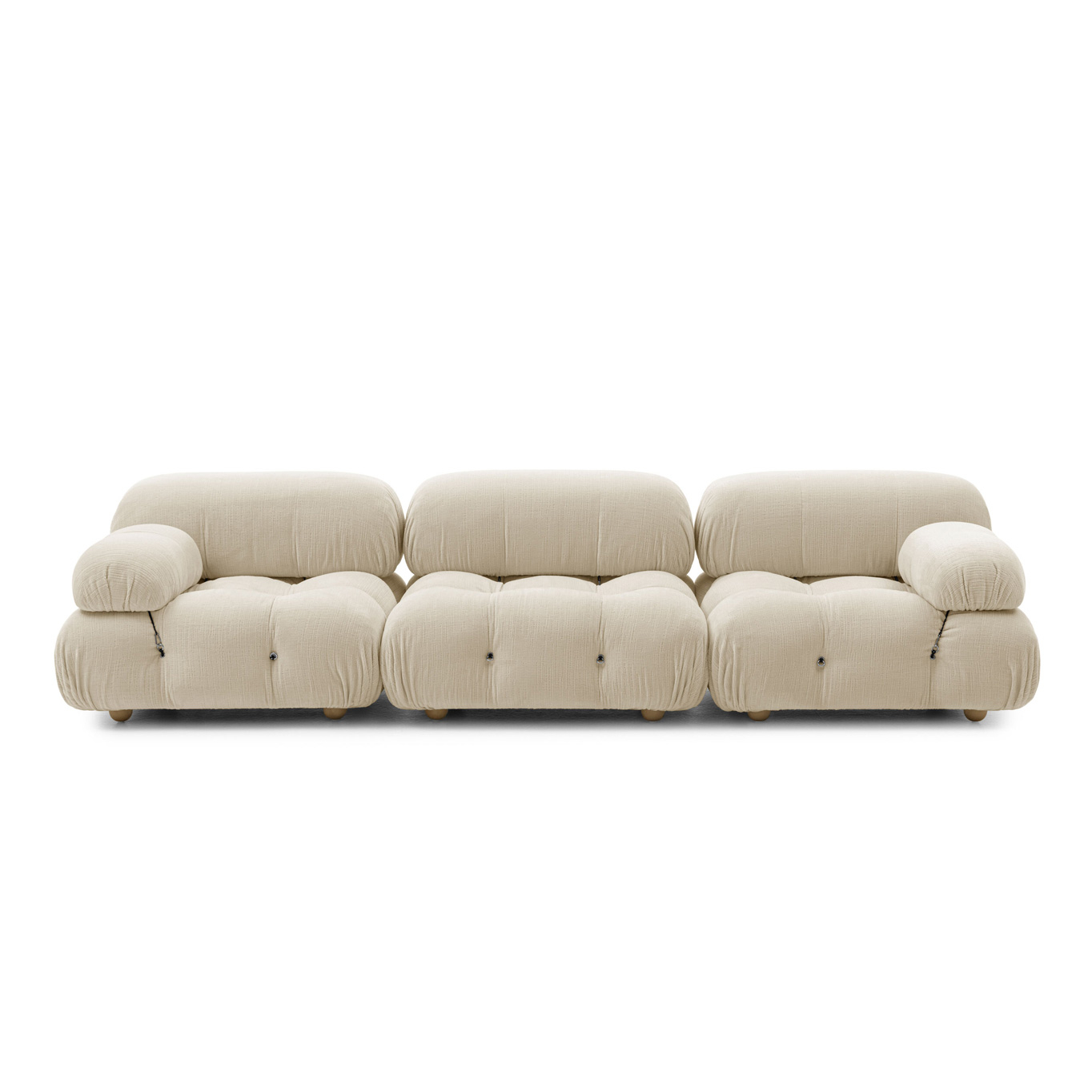 CAMALEONDA linear 3 seats Enia Ivory White Chenille