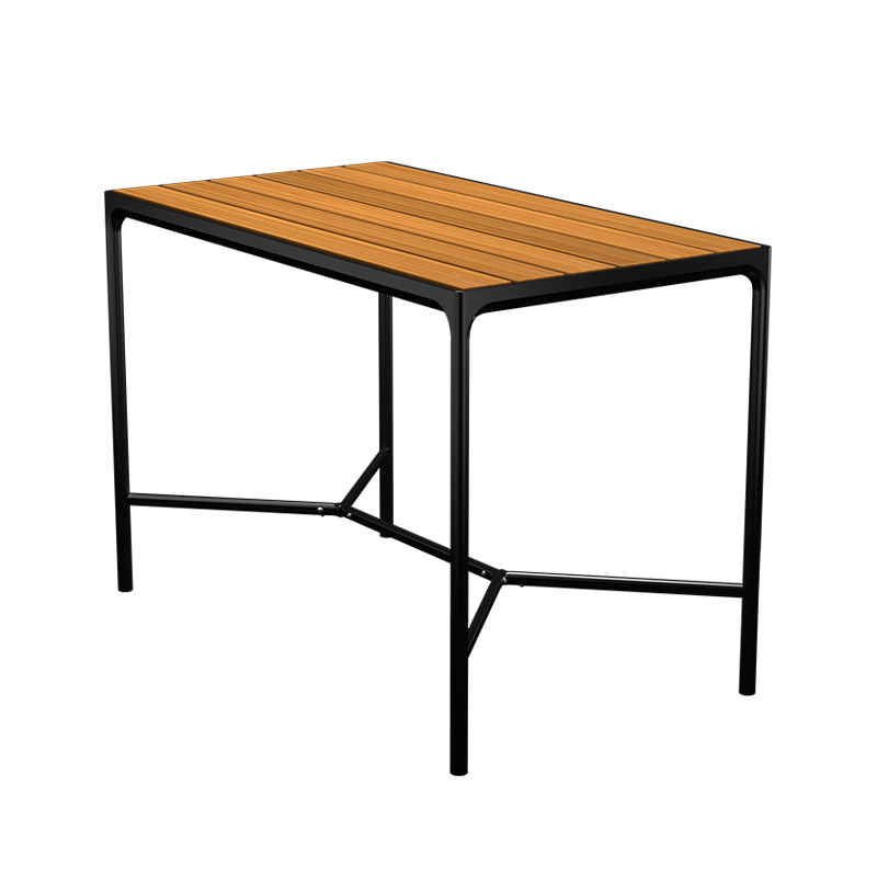 Table haute FOUR 160x90 Bambou/ aluminium noir